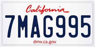 CA license plate 7MAG995