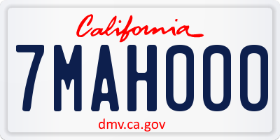 CA license plate 7MAH000