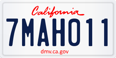 CA license plate 7MAH011