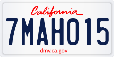 CA license plate 7MAH015
