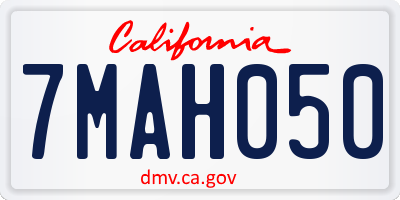CA license plate 7MAH050