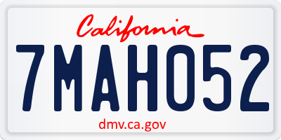 CA license plate 7MAH052