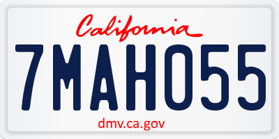 CA license plate 7MAH055