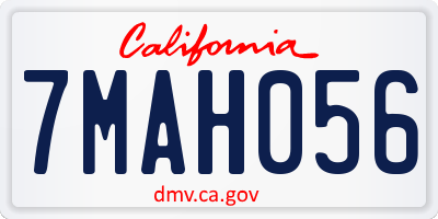 CA license plate 7MAH056