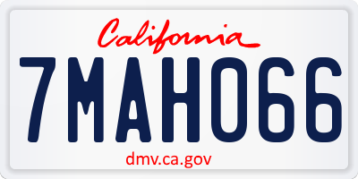 CA license plate 7MAH066