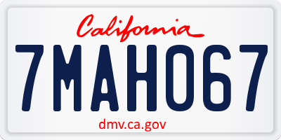 CA license plate 7MAH067