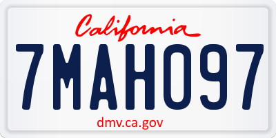 CA license plate 7MAH097