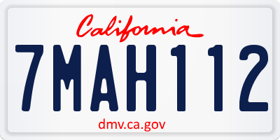 CA license plate 7MAH112