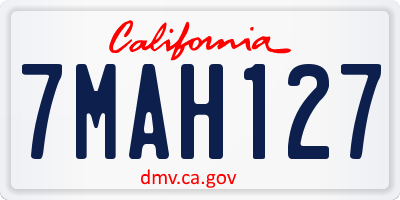 CA license plate 7MAH127