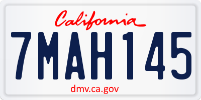 CA license plate 7MAH145