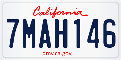 CA license plate 7MAH146