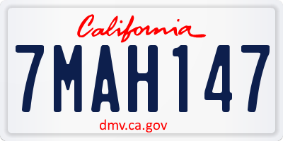 CA license plate 7MAH147
