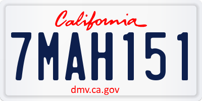 CA license plate 7MAH151
