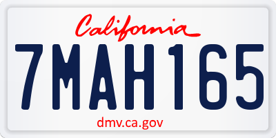 CA license plate 7MAH165