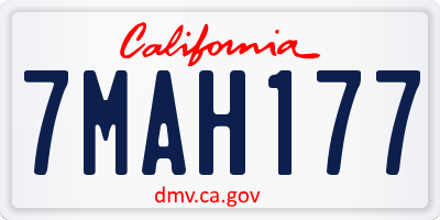 CA license plate 7MAH177