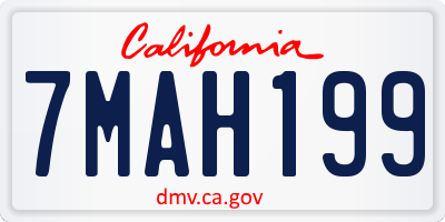 CA license plate 7MAH199