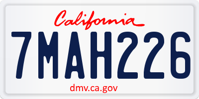 CA license plate 7MAH226