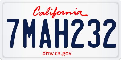 CA license plate 7MAH232