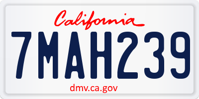 CA license plate 7MAH239