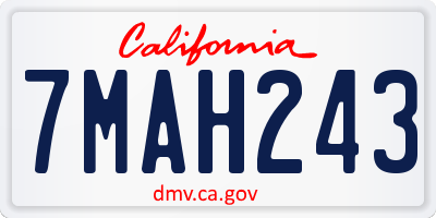 CA license plate 7MAH243