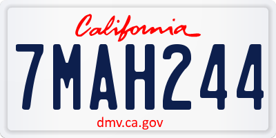 CA license plate 7MAH244