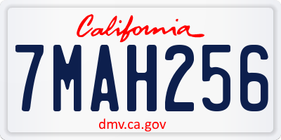 CA license plate 7MAH256