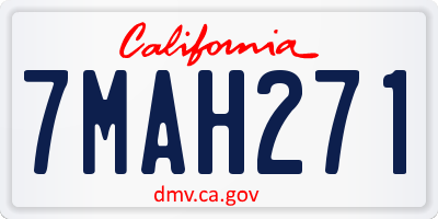CA license plate 7MAH271