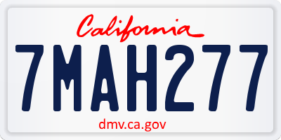 CA license plate 7MAH277