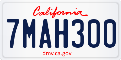 CA license plate 7MAH300