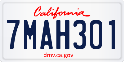 CA license plate 7MAH301