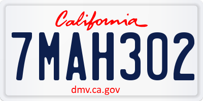 CA license plate 7MAH302