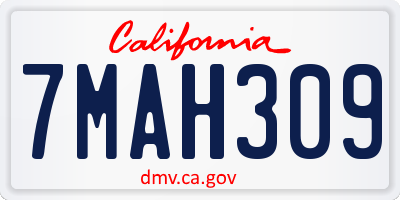 CA license plate 7MAH309