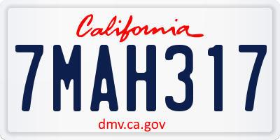 CA license plate 7MAH317