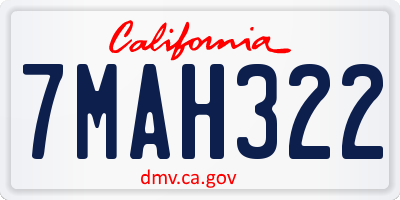 CA license plate 7MAH322