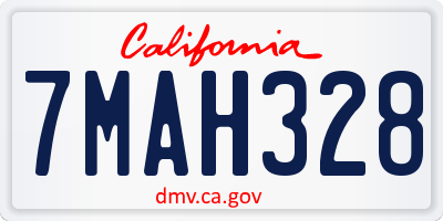 CA license plate 7MAH328