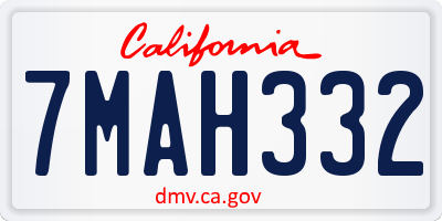 CA license plate 7MAH332