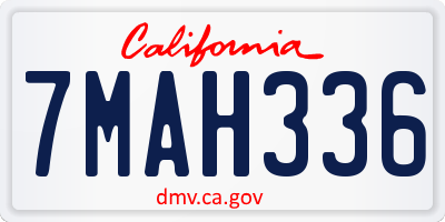 CA license plate 7MAH336