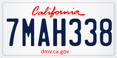 CA license plate 7MAH338
