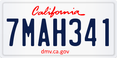 CA license plate 7MAH341
