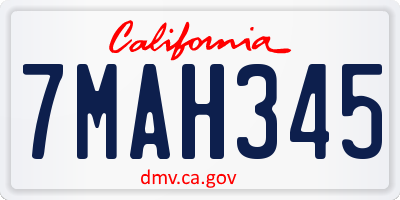 CA license plate 7MAH345