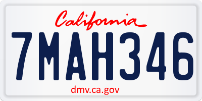 CA license plate 7MAH346