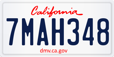 CA license plate 7MAH348