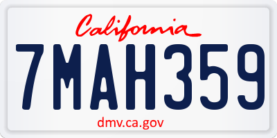 CA license plate 7MAH359