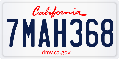 CA license plate 7MAH368