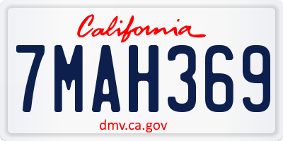 CA license plate 7MAH369