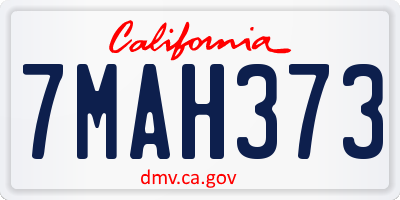 CA license plate 7MAH373