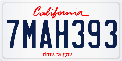 CA license plate 7MAH393