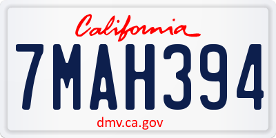 CA license plate 7MAH394