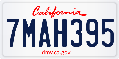 CA license plate 7MAH395