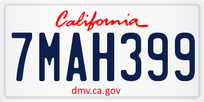 CA license plate 7MAH399
